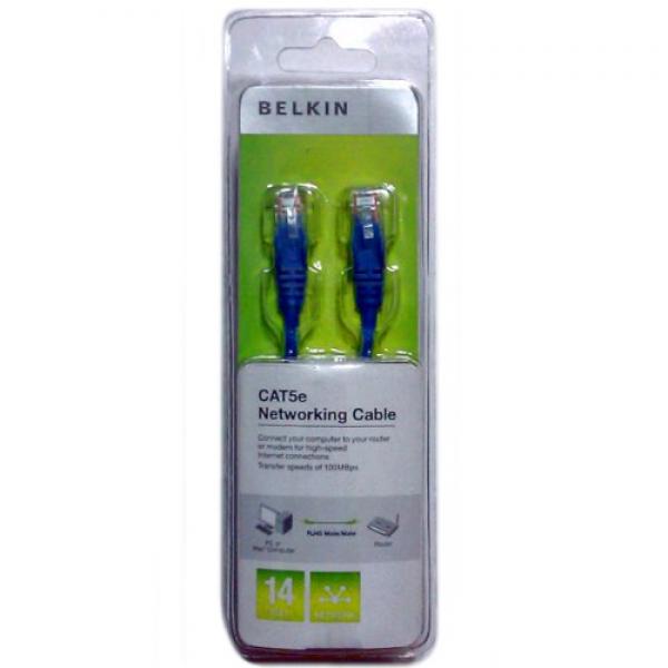 Belkin 7' CAT5e UTP Network Cable - Blue with Snagless Connectors